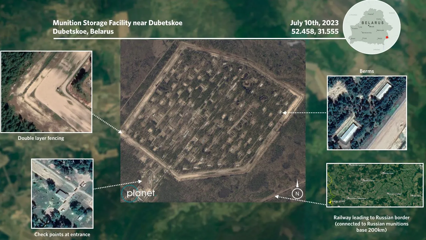 Munitions storage facility near Dubetskoe