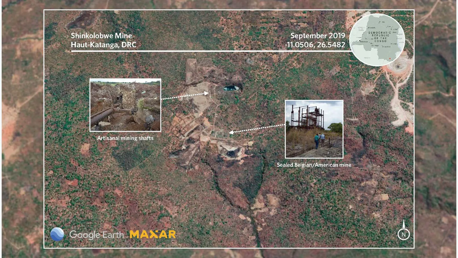 Historical imagery related to Shinkolobwe
